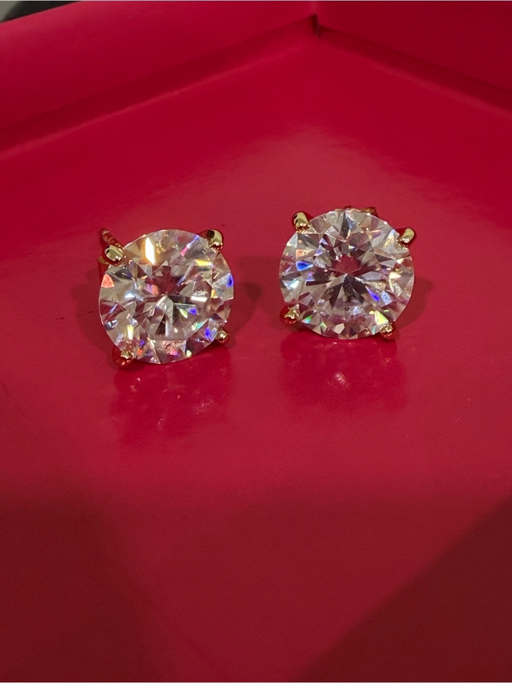 Sterling Silver Moissanite   Stud Earrings - Classic Sparkle nice large studs